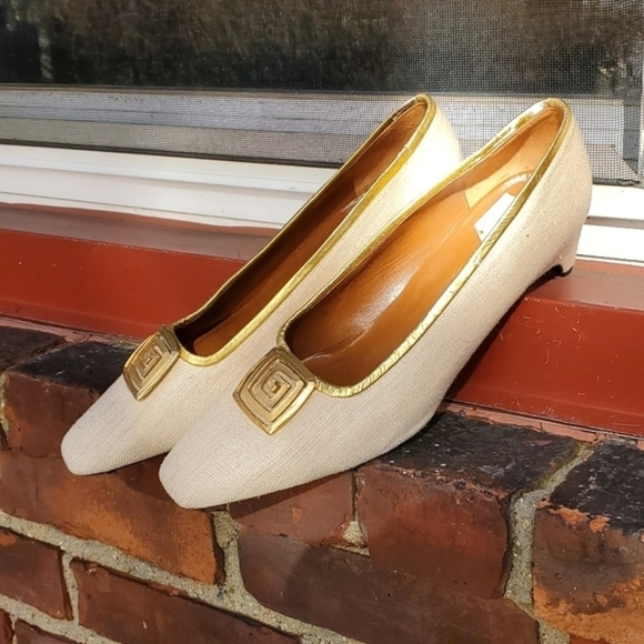 Vintage Christiane Peréz linen pumps 10 - Picture 11 of 12